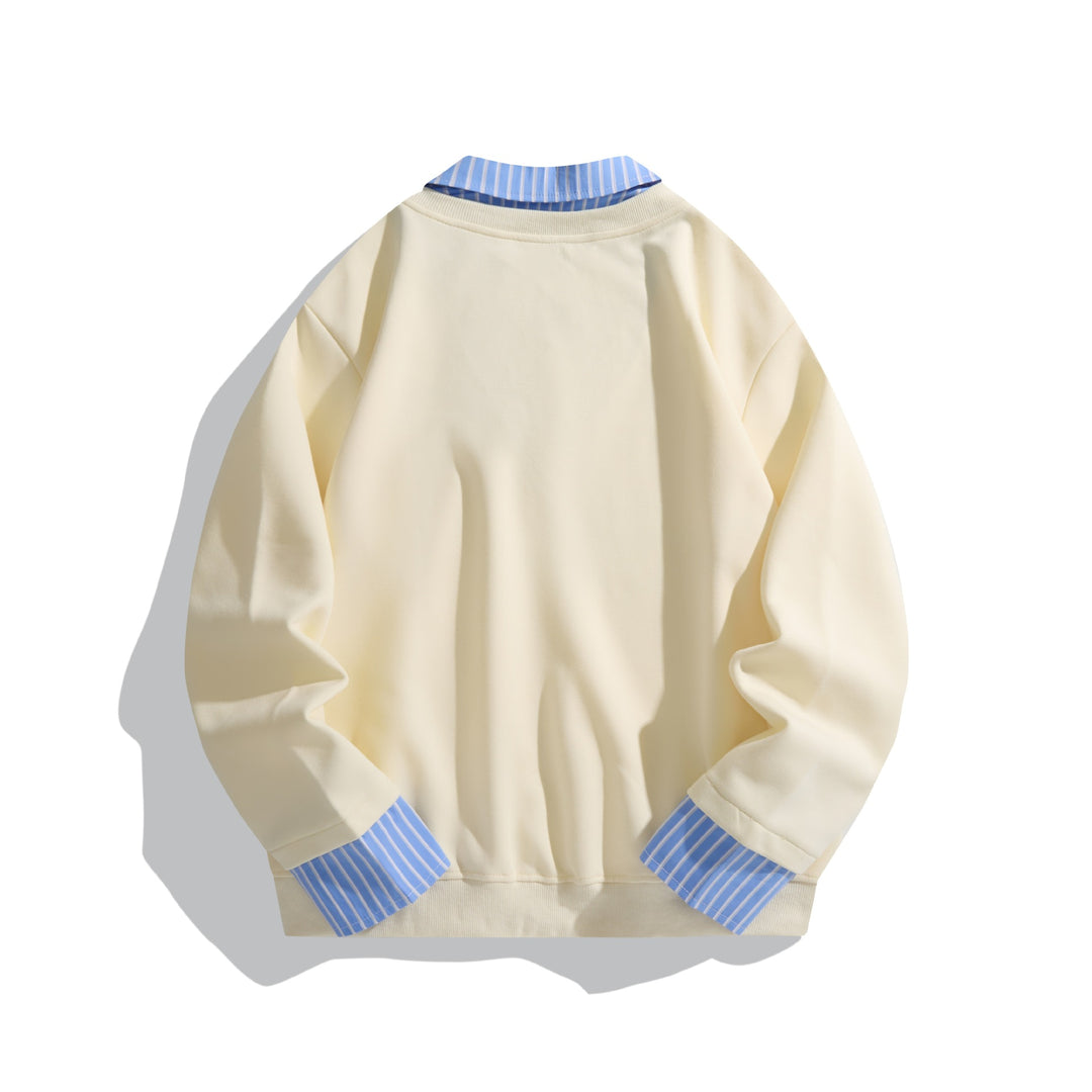 Unisex Oversize-Layering-Pullover mit integriertem Hemdkragen Drune