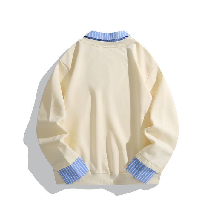 Unisex Oversize-Layering-Pullover mit integriertem Hemdkragen Drune
