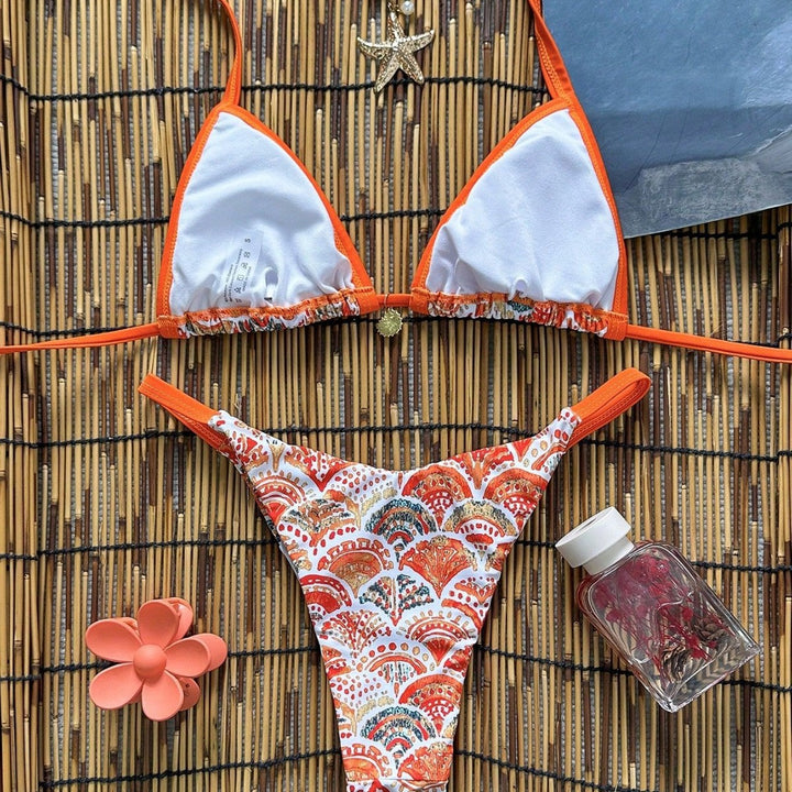 Damen Triangel-Bikini mit verspieltem Ornamentmuster Drune