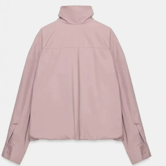 Damen Kurzweiter Blouson mit hohem Rollkragen und überlangen Manschetten Drune