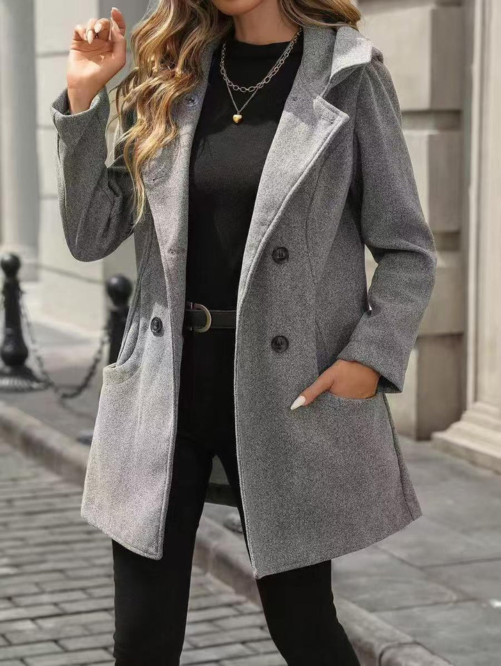 Damen Eleganter und bequemer Mantel mit praktischen Taschen Drune