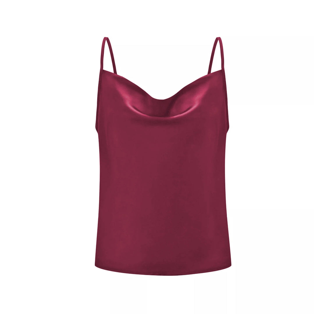 Damen Satin Top mit tiefem Ausschnitt und verstellbaren Trägern Drune