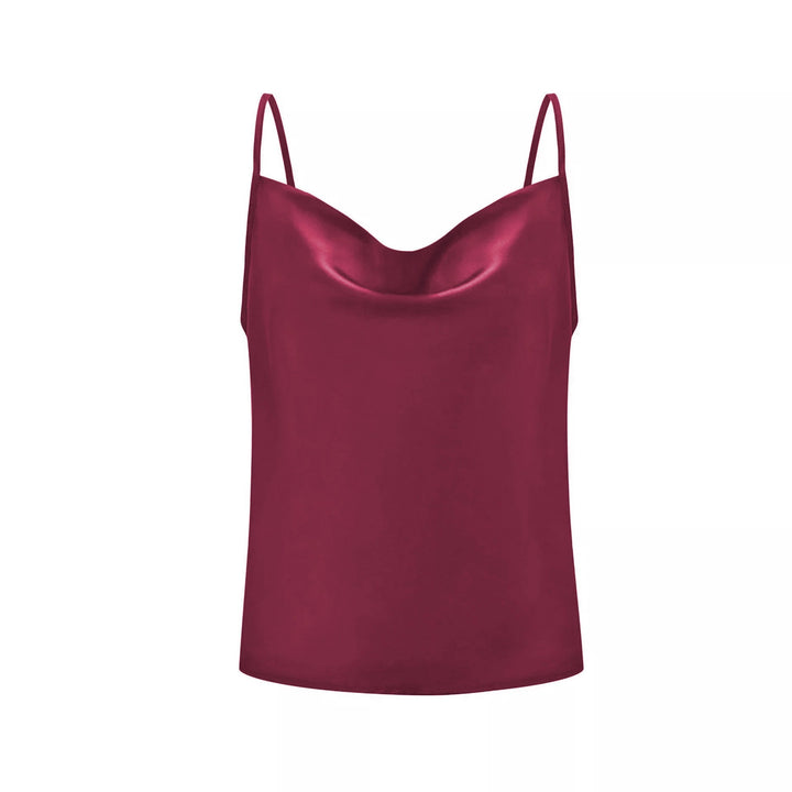 Damen Satin Top mit tiefem Ausschnitt und verstellbaren Trägern Drune