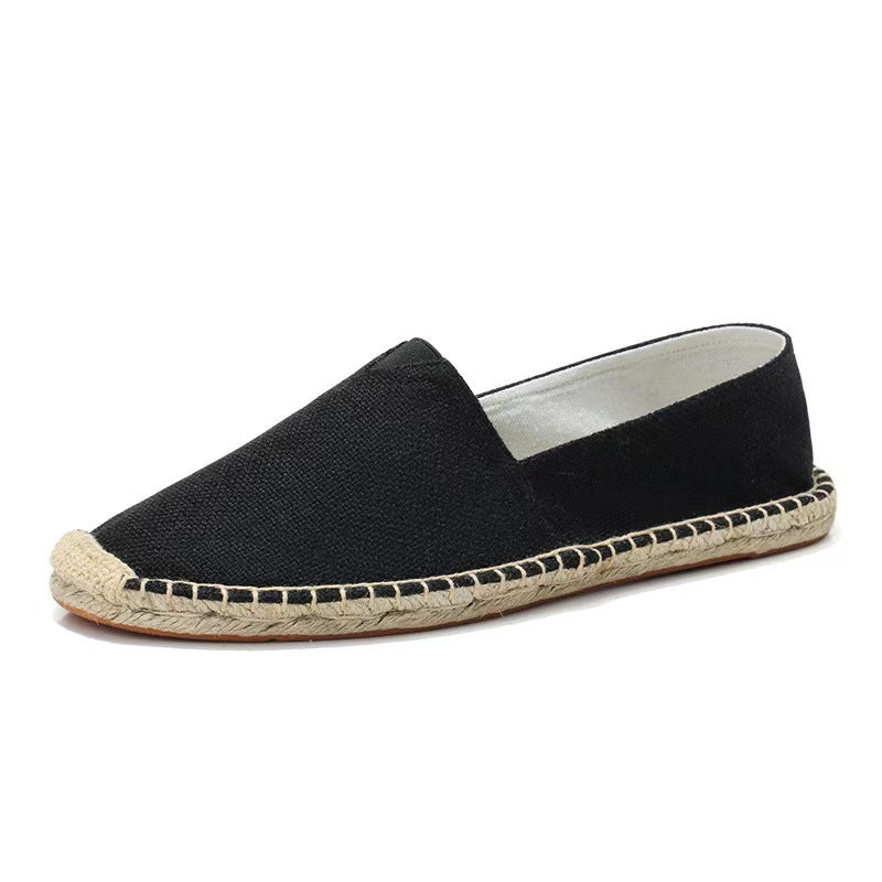 Damen Leichte Espadrille-Slip-On aus gewebtem Canvas mit Jute-Umrandung Drune