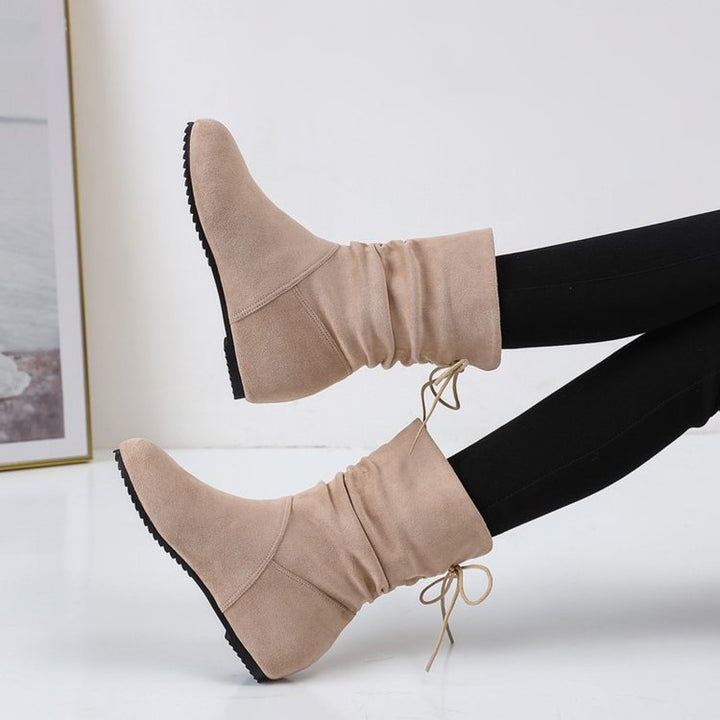 Damen Stiefeletten mit elastischen Falten und rutschfester Sohle Drune
