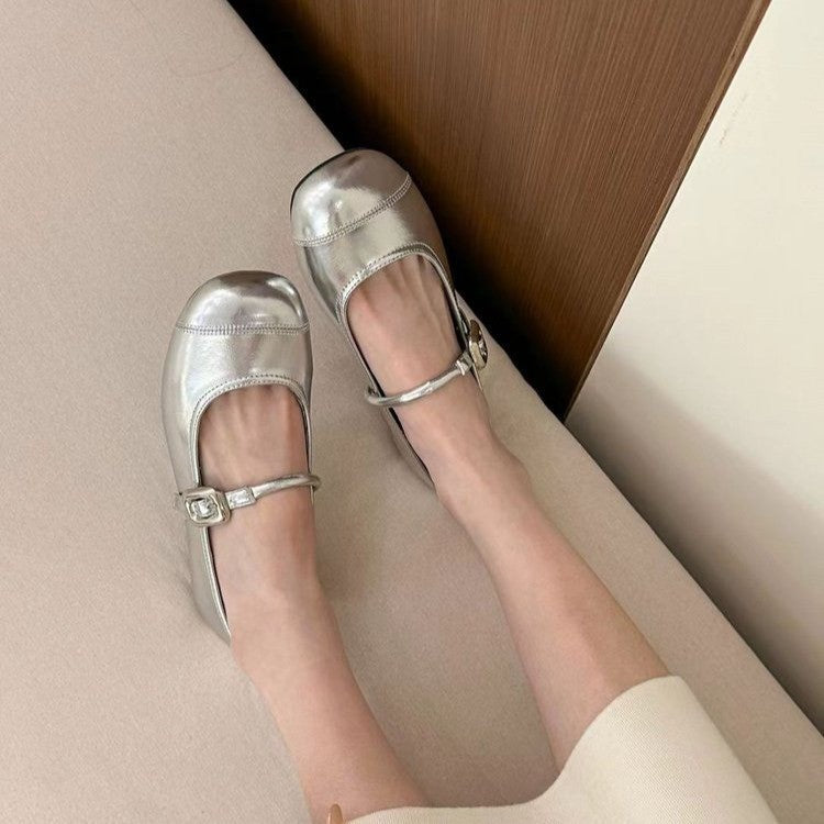 Damen Ballerinas mit dekorativem Schnallen-Detail und angenehmem Fußbett Drune