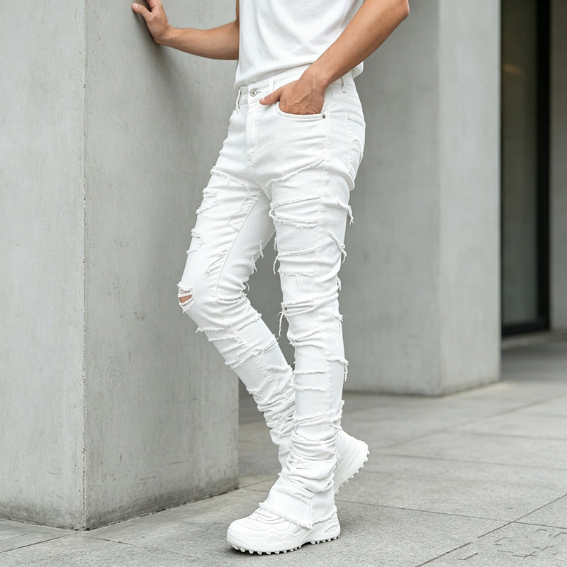 Herren Zerrissene Skinny Jeans Drune