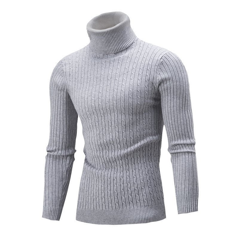 Herren Taillierter Thermo-Rollkragenpullover mit Zopf- und Rippstrickstruktur Drune