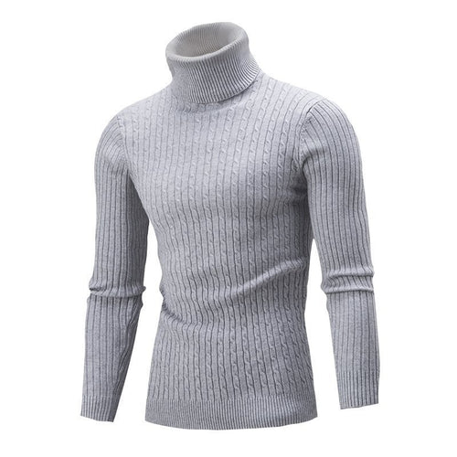 Herren Taillierter Thermo-Rollkragenpullover mit Zopf- und Rippstrickstruktur Drune