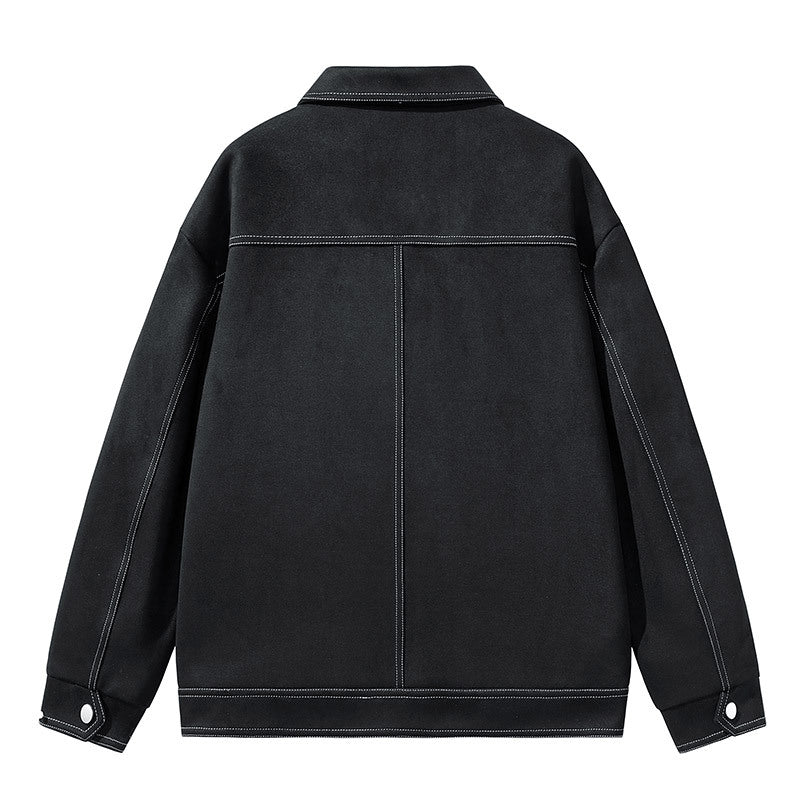 Herren Modische Wildlederjacke mit praktischen Taschen Drune