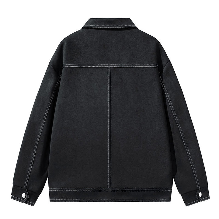 Herren Modische Wildlederjacke mit praktischen Taschen Drune