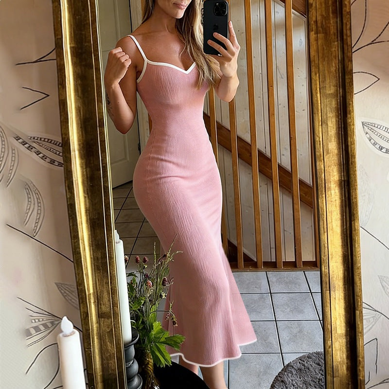 Damen Elegantes Maxikleid mit femininer Silhouette und feinen Trägern Drune