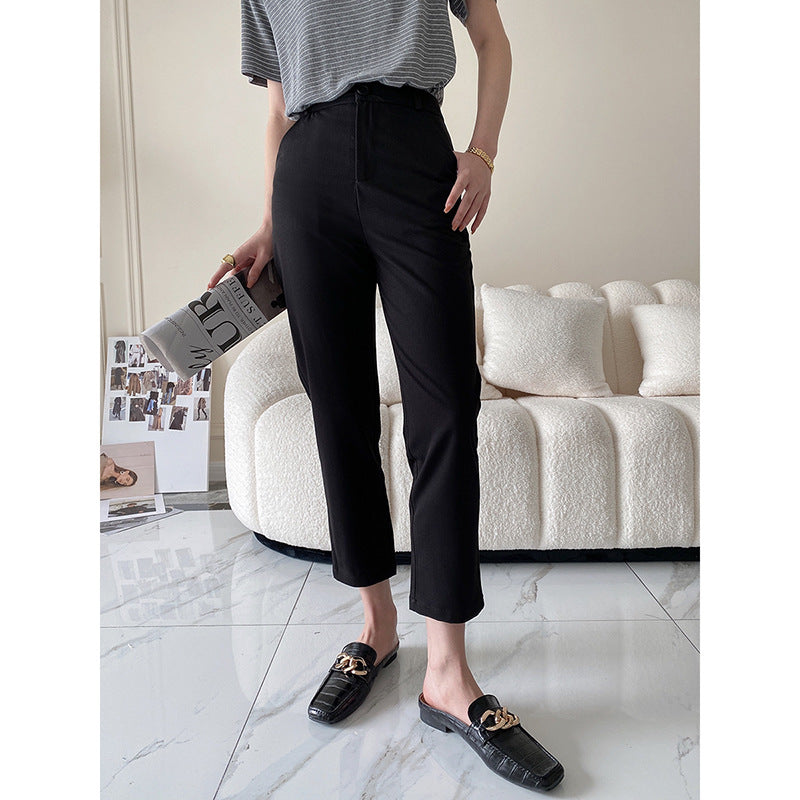 Damen Körperbetontes Crop-Top mit hohen Kragen und feiner Rippstruktur Drune