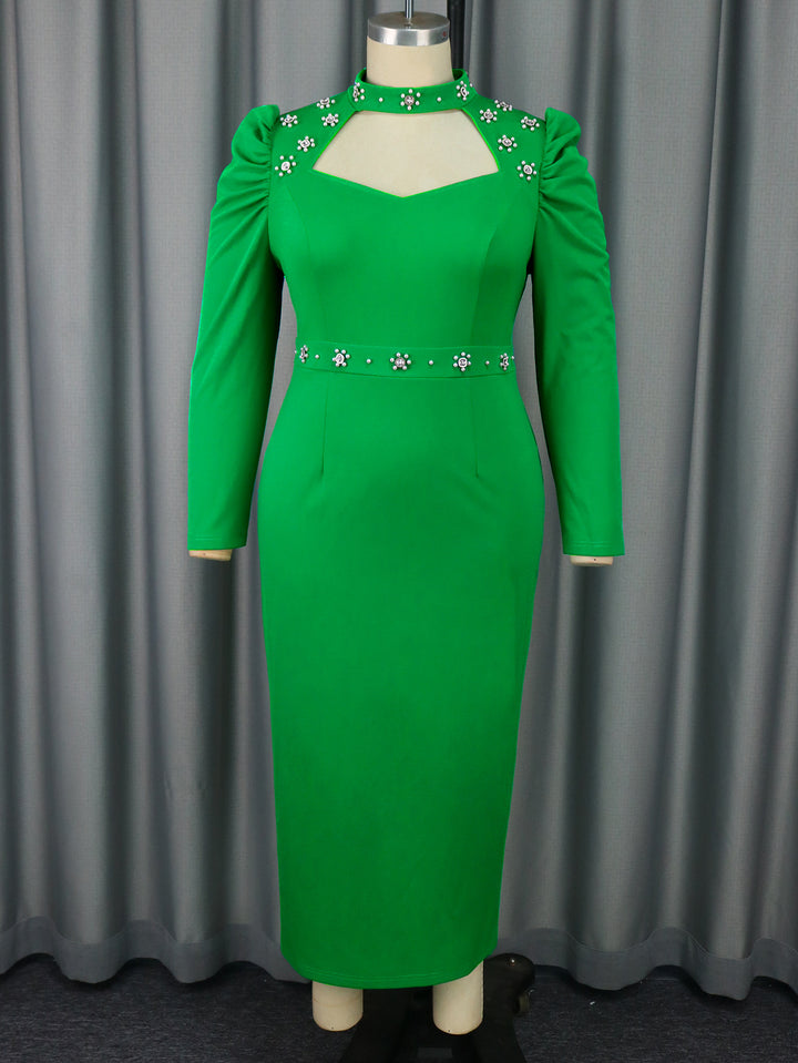 Damen Elegantes Kleid mit asymmetrischen Cut-Outs und blumigen Akzenten Drune