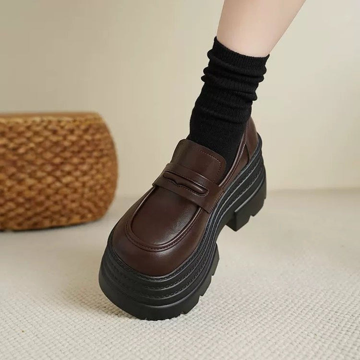 Damen Chunky Mokassins mit dämpfendem Plateau und modischem Riemendesign Drune