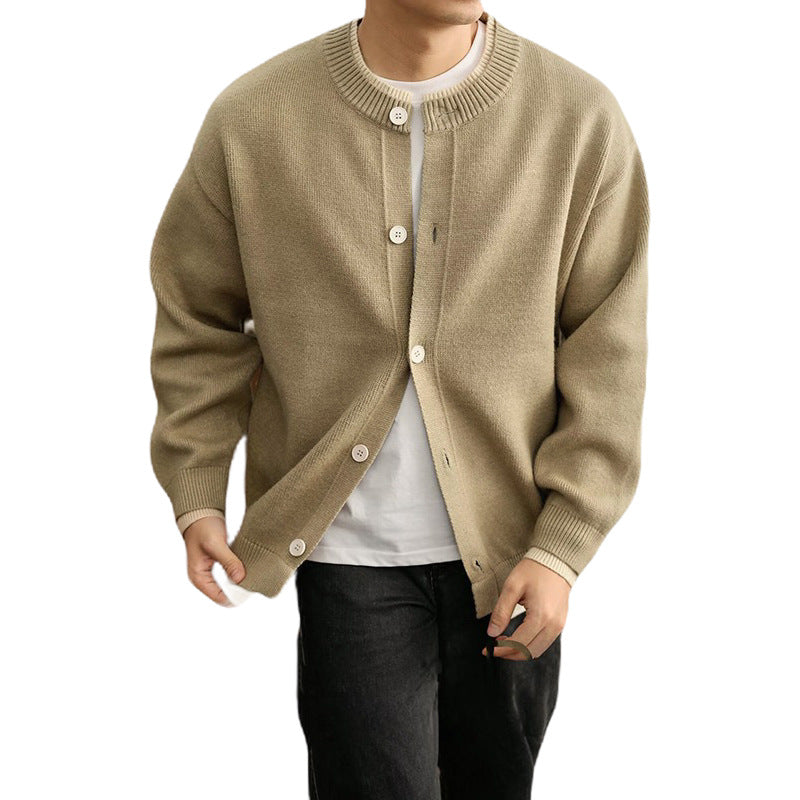 Herren Modische Strickjacke mit Knopfleiste Drune