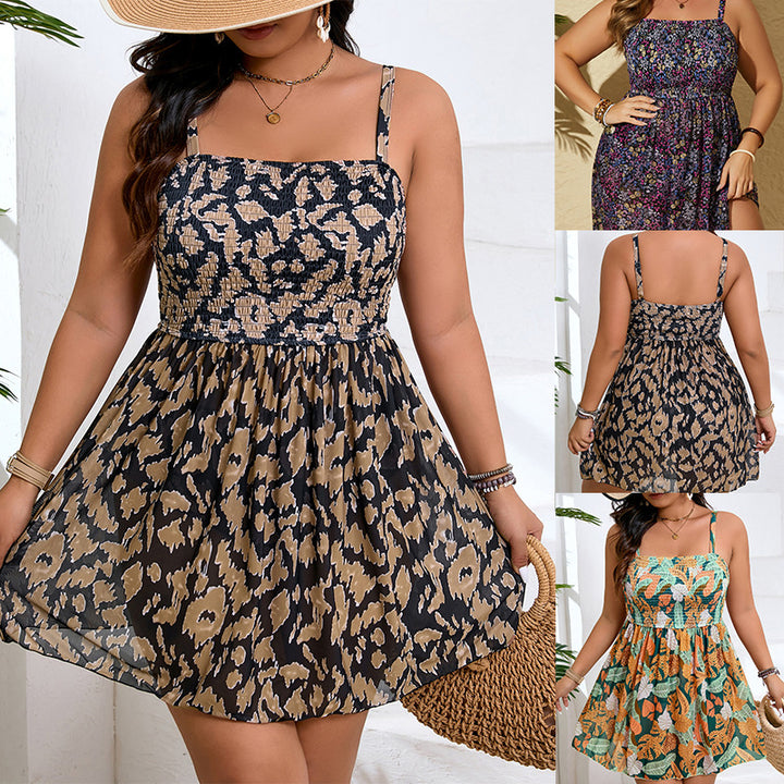 Damen Leichtes Sommerkleid mit Smock-Oberteil und schmeichelndem A-Linien-Schnitt Drune