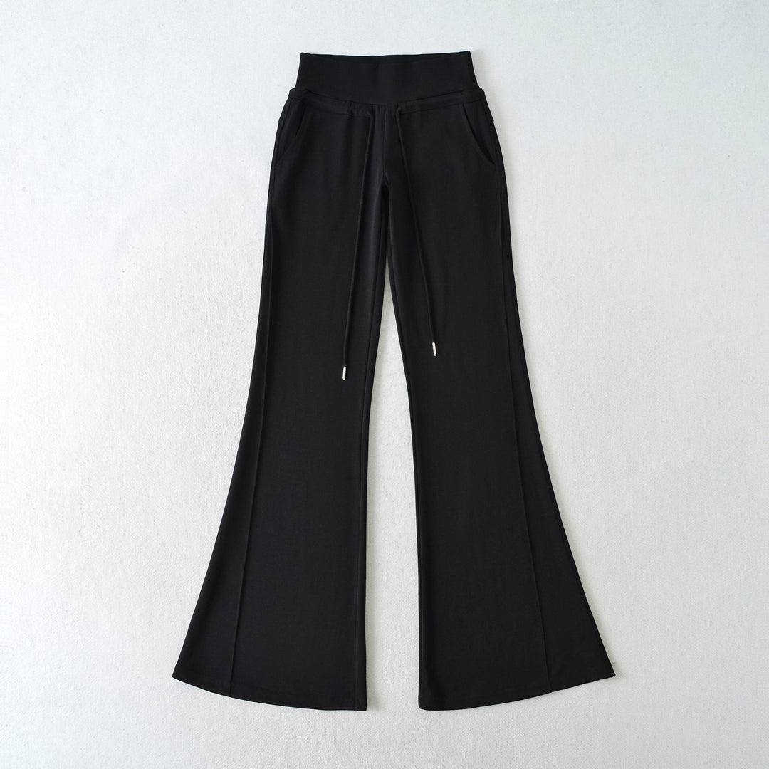 Damen flared Loungehose mit hohem Bund und praktischen Seitentaschen Drune