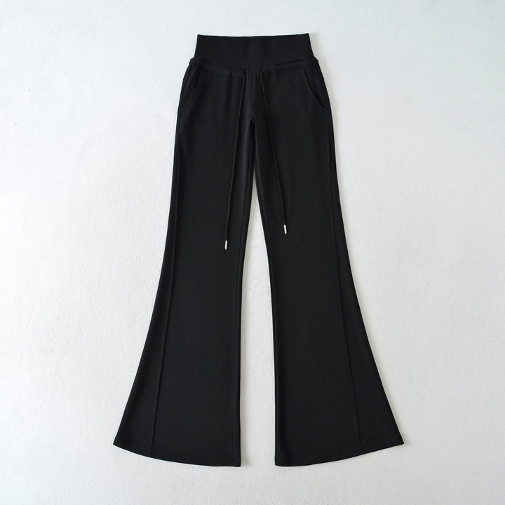 Damen flared Loungehose mit hohem Bund und praktischen Seitentaschen Drune