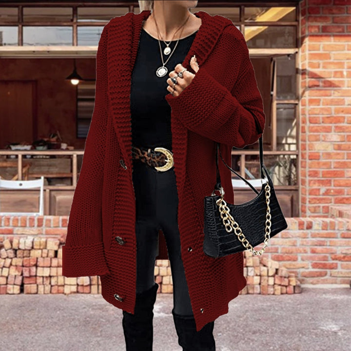 Damen Grobstrick Cardigan mit lässigem Schnitt und modernen Knopfdetails Drune