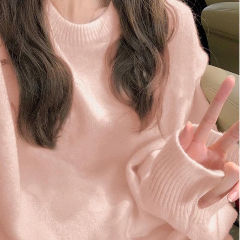 Damen Feiner Grobstrickpullover mit weichem Stoff und klassischem Rundhalsausschnitt Drune