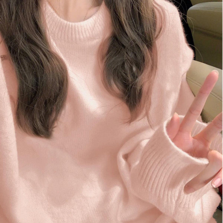 Damen Feiner Grobstrickpullover mit weichem Stoff und klassischem Rundhalsausschnitt Drune