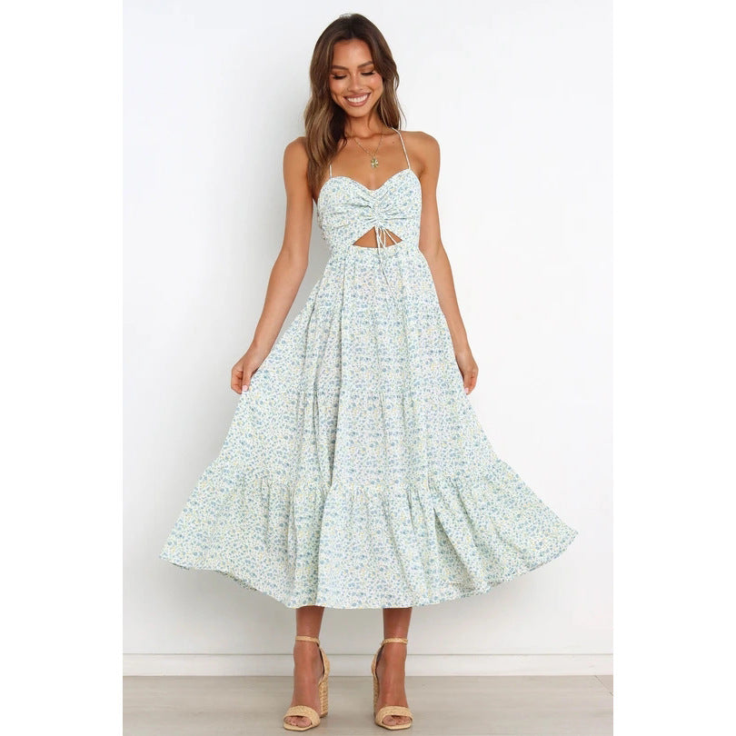 Damen Maxikleid mit raffiniertem Cut-Out und fließendem Rock Drune