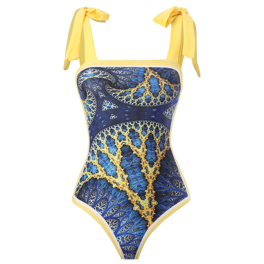 Damen Wickelrock mit elegantem Aquarell-Muster und Bindegürtel Drune