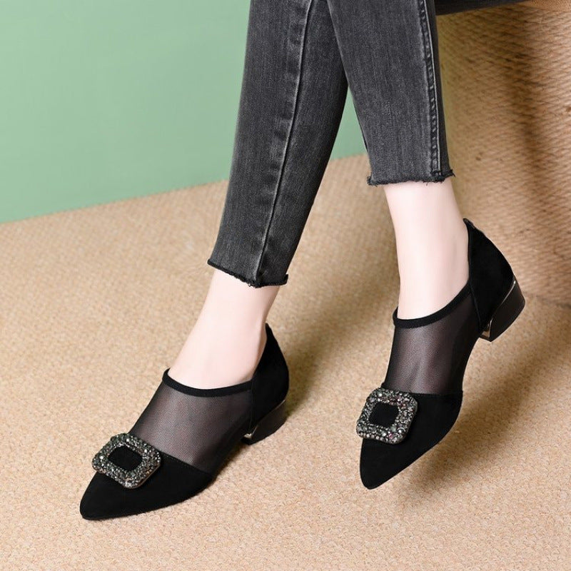 Damen Elegante Slingback Ballerinas mit Glitzer-Detail Drune