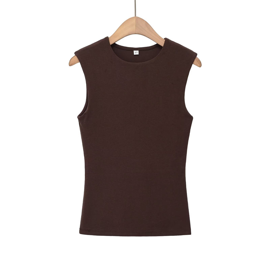 Damen ärmelloses Oberteil mit strukturiertem Look und hochwertiger Baumwolle Drune