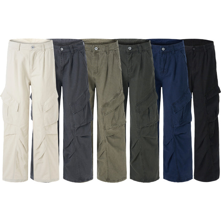 Damen weite Cargohose mit tiefem Schritt und aufgesetzten Taschen Drune