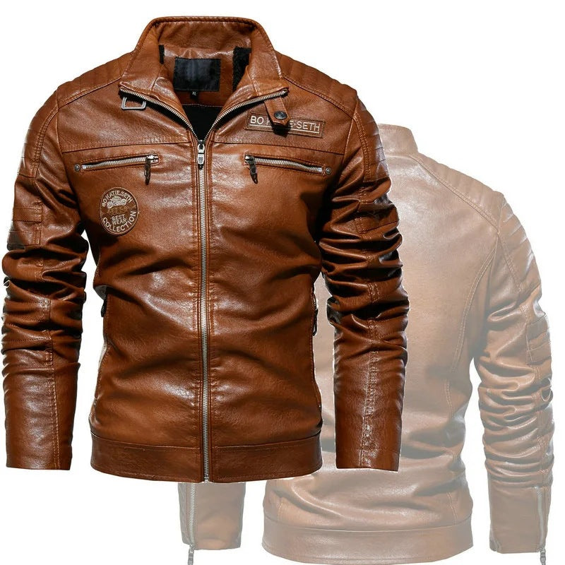 Herren Modische Bikerjacke aus Leder Drune
