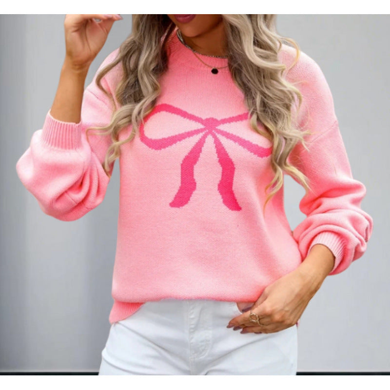 Damen Oversized Pullover mit modernem Schleifen-Design Drune