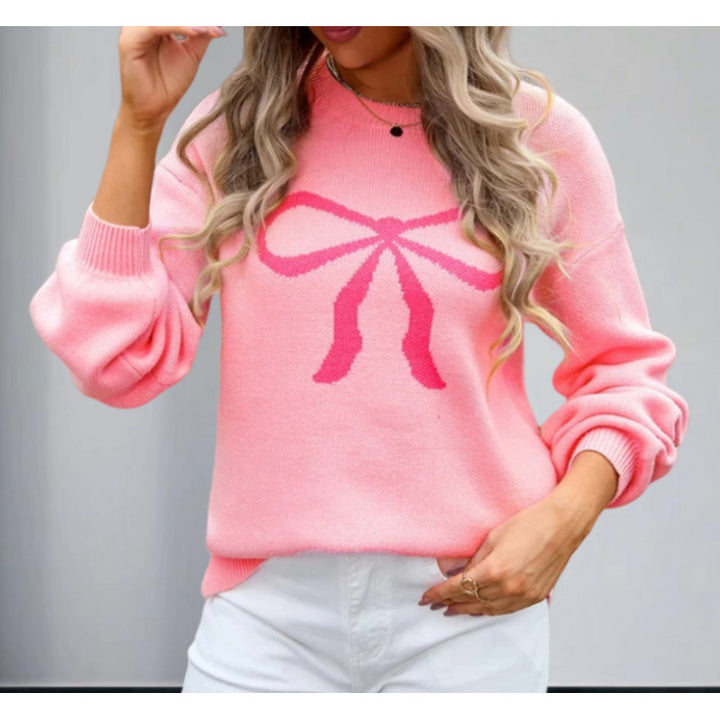 Damen Oversized Pullover mit modernem Schleifen-Design Drune