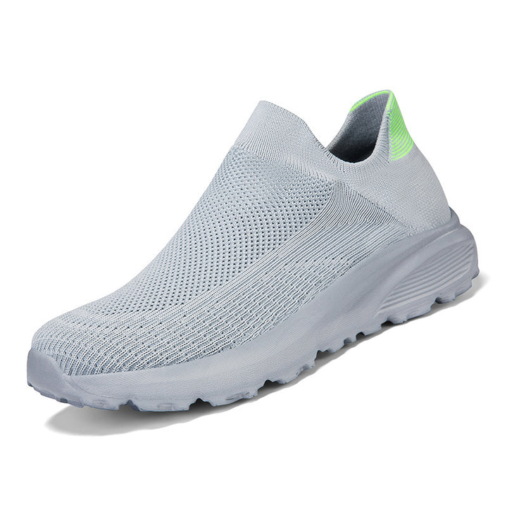 Unisex nan elastischer Strick-Schlupfschuh mit konturierter viskoelastischer Innensohle und rutschfester stoßdämpfender Laufsohle Drune