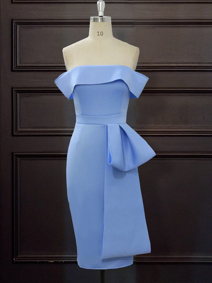 Damen figurbetontes Kleid mit schulterfreiem Design und drapiertem Detail Drune