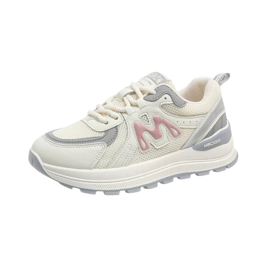 Damen Plateau-Chunky-Sneaker mit atmungsaktivem Mesh- und Ledermix Drune