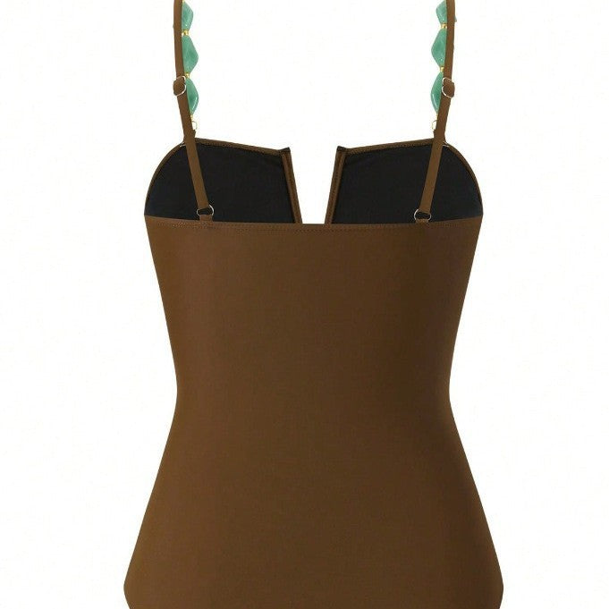 Damen Raffinierter Einteiler Badeanzug mit elegantem Rock Drune