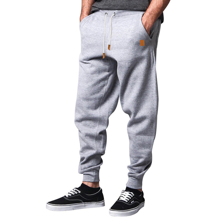 Herren nan Relax-Hose aus schwerem Sweat mit Kordelzug und geripptem Knöchelabschluss Drune