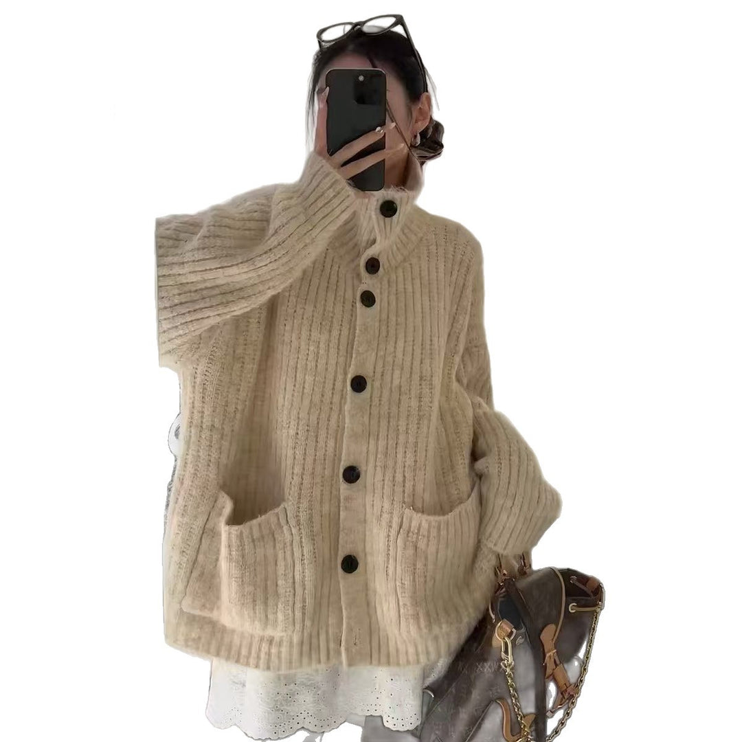 Damen Kuscheliger Grobstrick Cardigan Drune