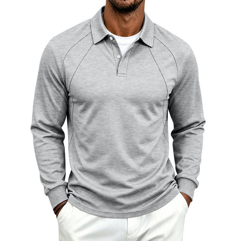 Herren Langarm-Poloshirt mit Raglannähten, Performance-Finish und sportlichem Kragen Drune