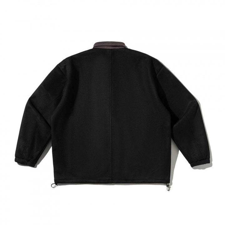 Herren Kastenförmige Wollmix-Blousonjacke mit Cordkragen, Pattentaschen und Tunnelzugsaum Drune