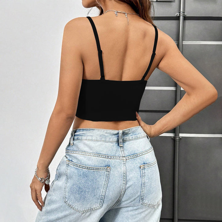 Damen cropped Top mit knotenförmigem Design und schulterfreien Trägern Drune