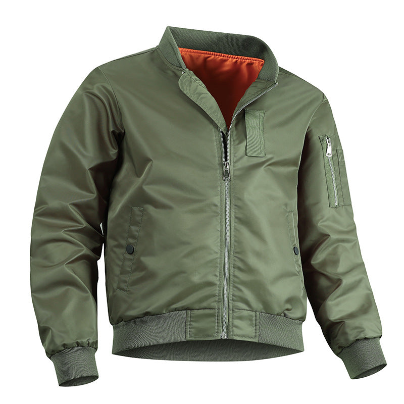 Herren -Isolierte, wasserabweisende Flug-Bomberjacke mit kontrastierendem, gestepptem Futter und Utility-Tasche am Ärmel Drune