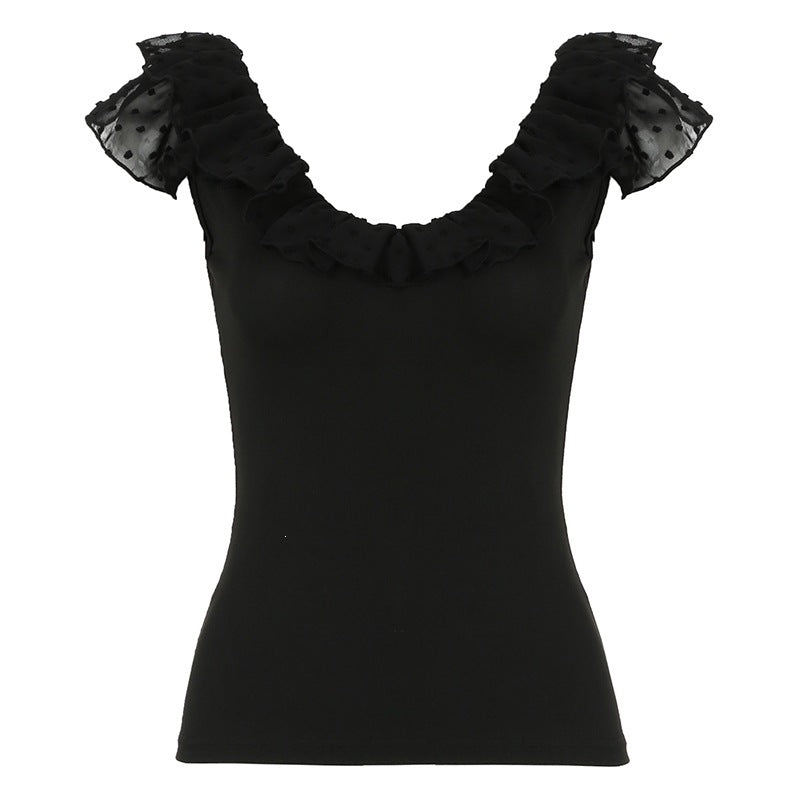 Damen Elegantes Oberteil mit Rüschendesign Drune