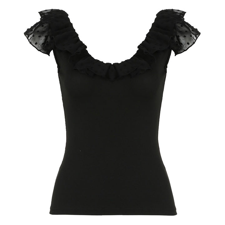 Damen Elegantes Oberteil mit Rüschendesign Drune