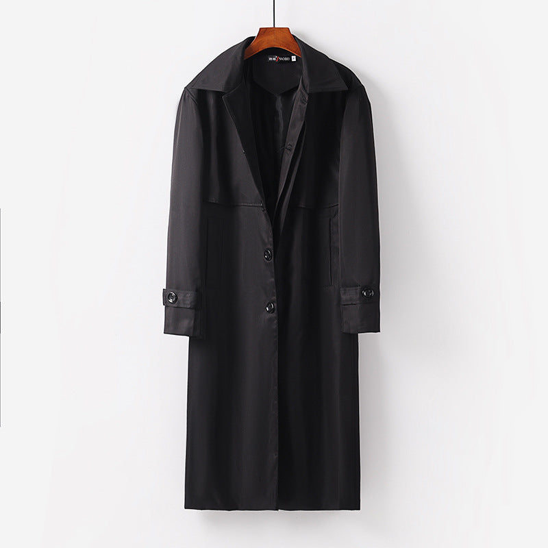 Damen leichter Trenchcoat mit verdeckter Knopfleiste und Schultercape Drune