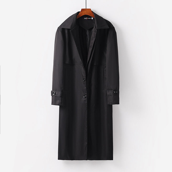 Damen leichter Trenchcoat mit verdeckter Knopfleiste und Schultercape Drune