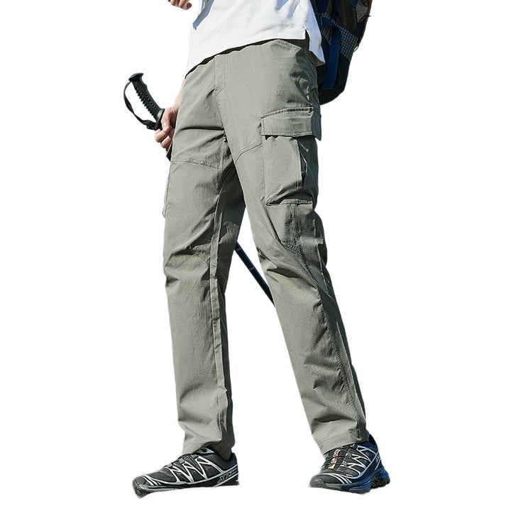 Herren Atmungsaktive Trekking-Cargohose mit Stretch und Mehrfachtaschen Drune