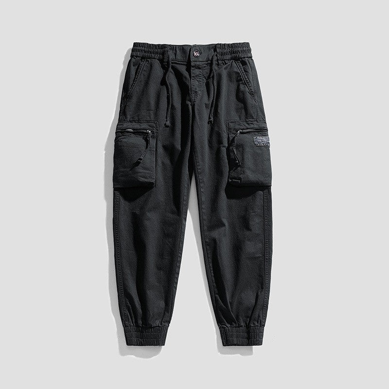 Herren funktionale Cargo-Jogginghose mit elastischem Bund und Reißverschluss-Taschen Drune